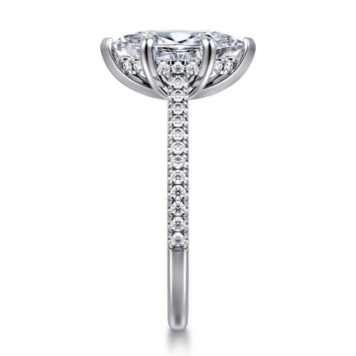 14K White Gold Marquise Shape Diamond Engagement Ring