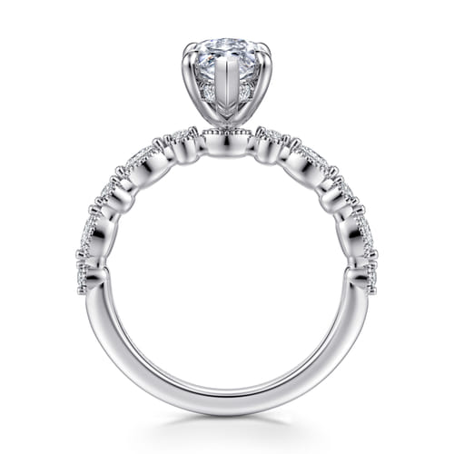 14K White Gold Marquise Shape Diamond Engagement Ring