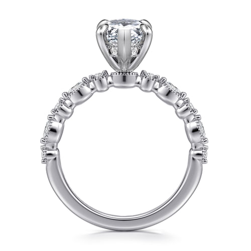14K White Gold Marquise Shape Diamond Engagement Ring