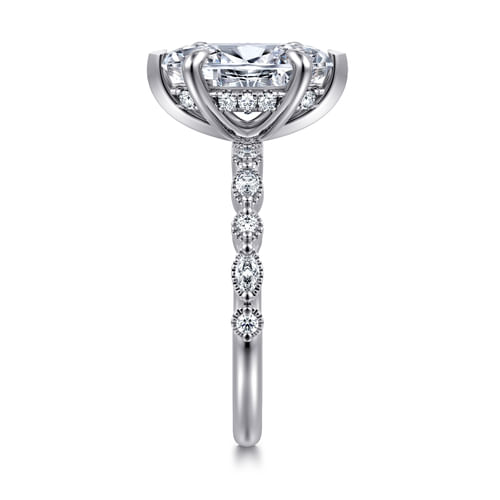 14K White Gold Marquise Shape Diamond Engagement Ring
