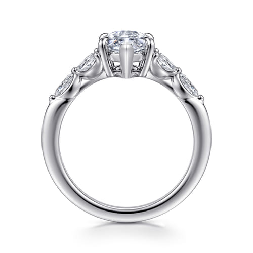 14K White Gold Marquise Shape Diamond Engagement Ring