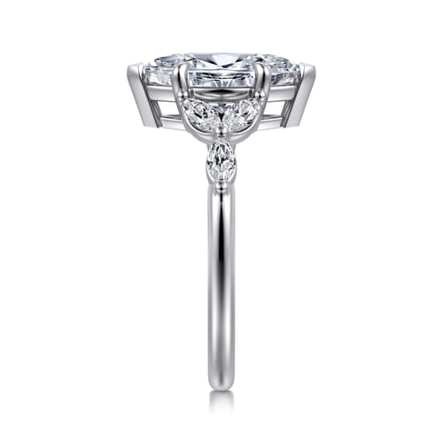 14K White Gold Marquise Shape Diamond Engagement Ring