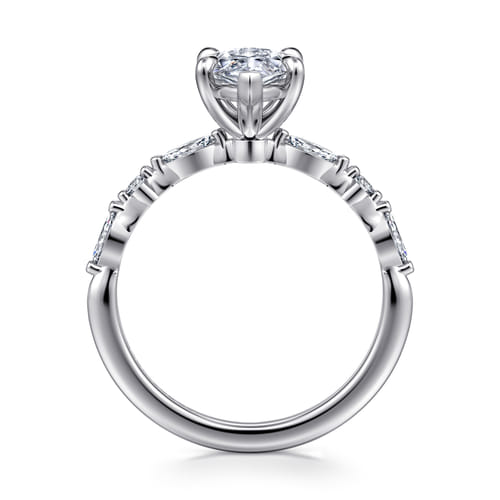 14K White Gold Marquise Shape Diamond Engagement Ring
