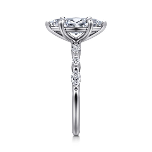 14K White Gold Marquise Shape Diamond Engagement Ring