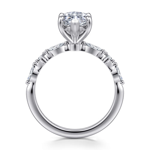 14K White Gold Marquise Shape Diamond Engagement Ring