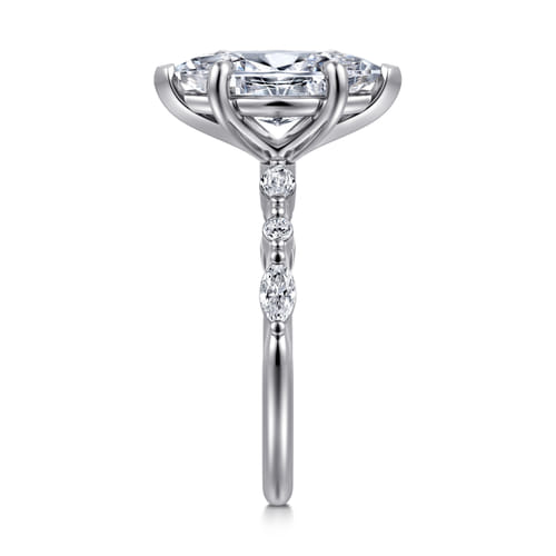 14K White Gold Marquise Shape Diamond Engagement Ring