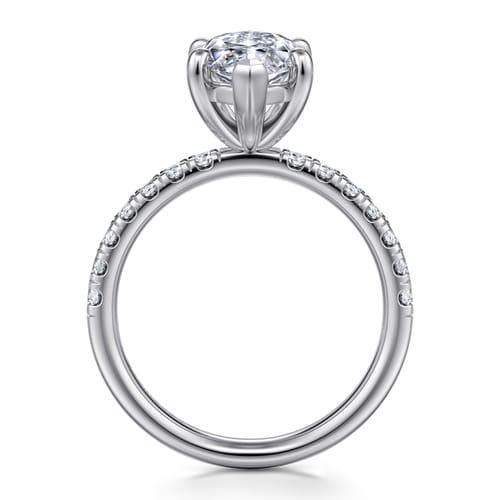14K White Gold Marquise Shape Diamond Engagement Ring