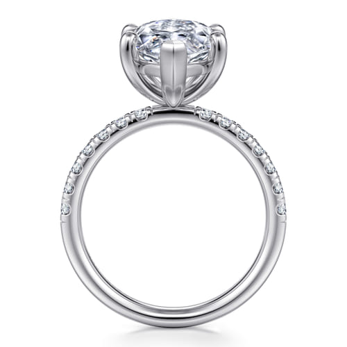 14K White Gold Marquise Shape Diamond Engagement Ring
