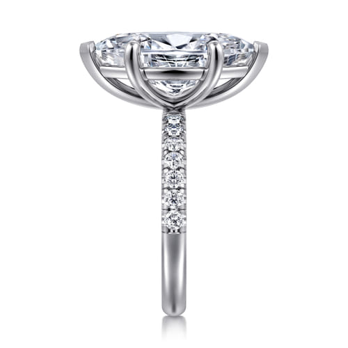 14K White Gold Marquise Shape Diamond Engagement Ring