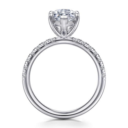 14K White Gold Marquise Shape Diamond Engagement Ring