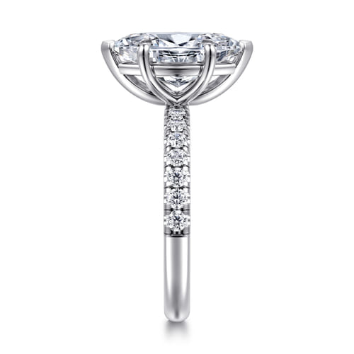 14K White Gold Marquise Shape Diamond Engagement Ring