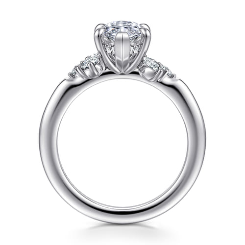 14K White Gold Marquise Shape Diamond Engagement Ring
