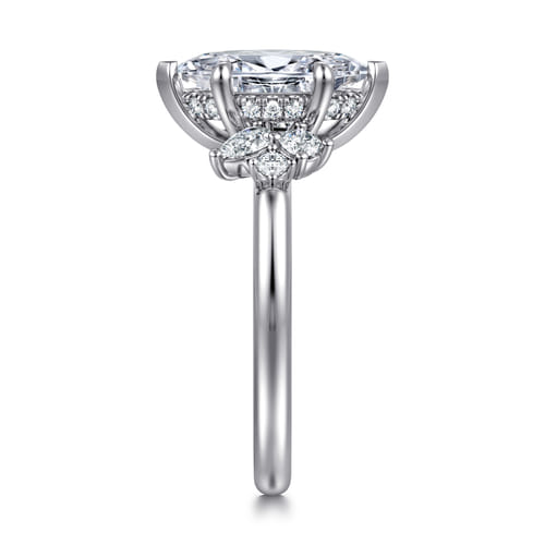 14K White Gold Marquise Shape Diamond Engagement Ring