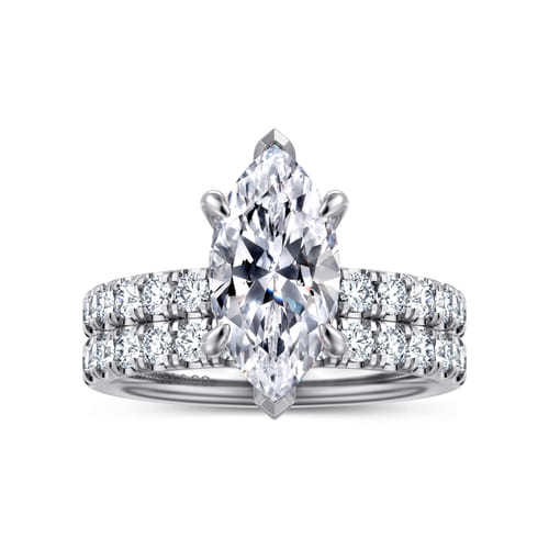 14K White Gold Marquise Shape Diamond Engagement Ring 14K White Gold Marquise Shape Diamond Engagement Ring
