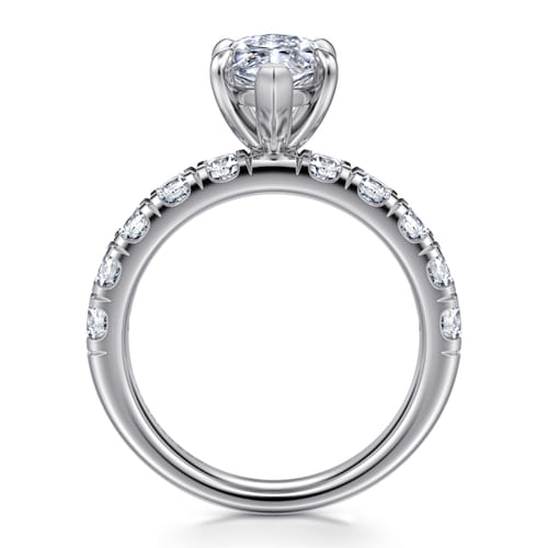 14K White Gold Marquise Shape Diamond Engagement Ring 14K White Gold Marquise Shape Diamond Engagement Ring