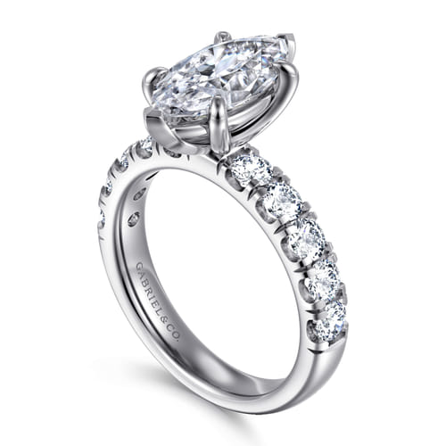 14K White Gold Marquise Shape Diamond Engagement Ring 14K White Gold Marquise Shape Diamond Engagement Ring