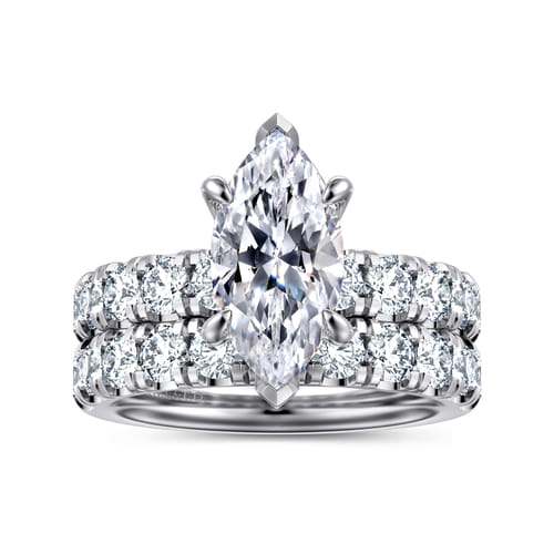14K White Gold Marquise Shape Diamond Engagement Ring 14K White Gold Marquise Shape Diamond Engagement Ring