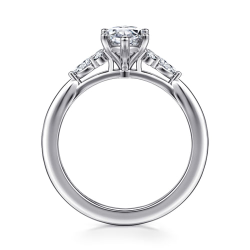 14K White Gold Marquise Shape Diamond Engagement Ring