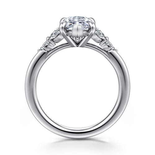 14K White Gold Marquise Shape Diamond Engagement Ring