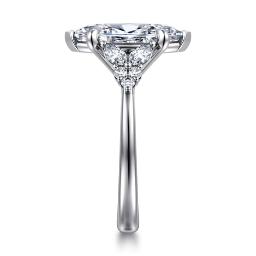 14K White Gold Marquise Shape Diamond Engagement Ring