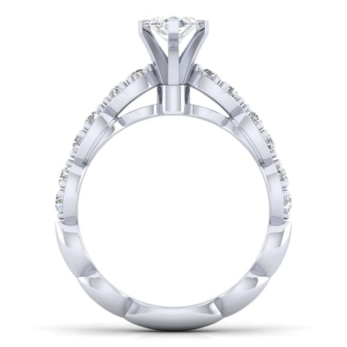 14K White Gold Marquise Shape Diamond Engagement Ring