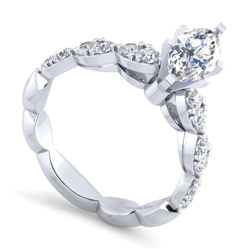 14K White Gold Marquise Shape Diamond Engagement Ring