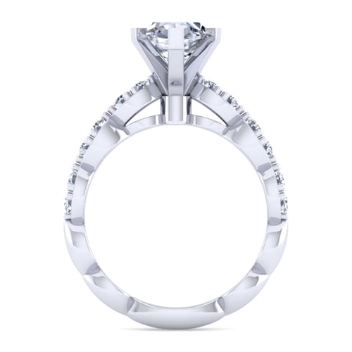 14K White Gold Marquise Shape Diamond Engagement Ring