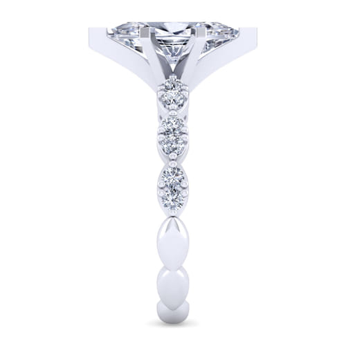 14K White Gold Marquise Shape Diamond Engagement Ring