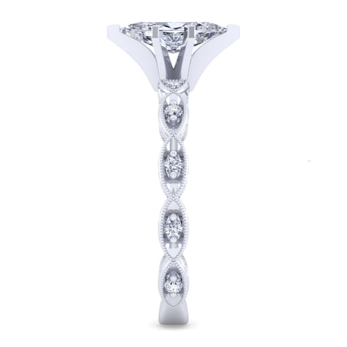 14K White Gold Marquise Shape Diamond Engagement Ring