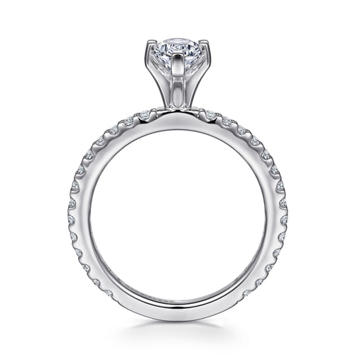14K White Gold Marquise Shape Diamond Engagement Ring