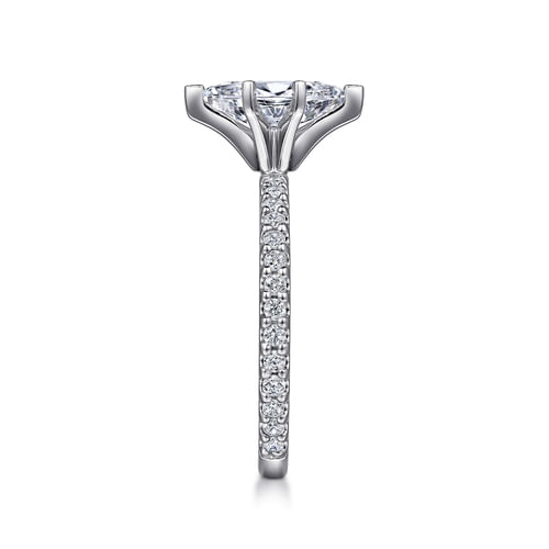 14K White Gold Marquise Shape Diamond Engagement Ring