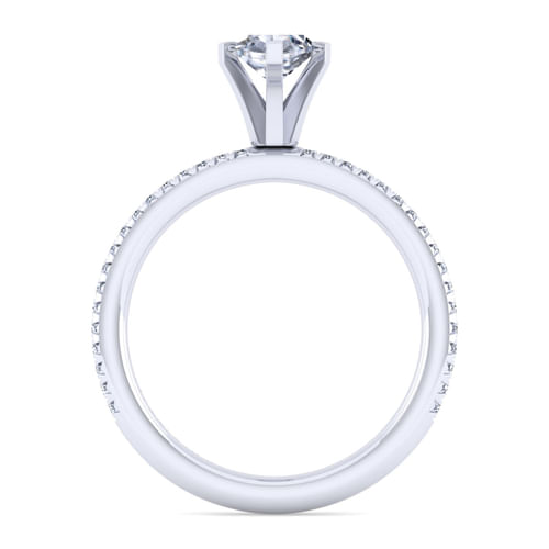 14K White Gold Marquise Shape Diamond Engagement Ring