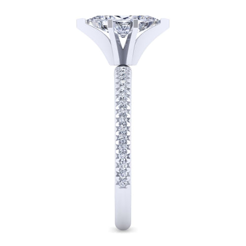 14K White Gold Marquise Shape Diamond Engagement Ring