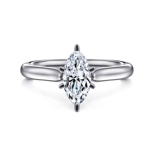 14K White Gold Marquise Shape Diamond Engagement Ring