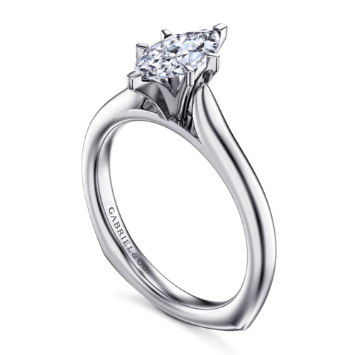 14K White Gold Marquise Shape Diamond Engagement Ring