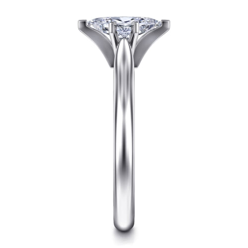 14K White Gold Marquise Shape Diamond Engagement Ring