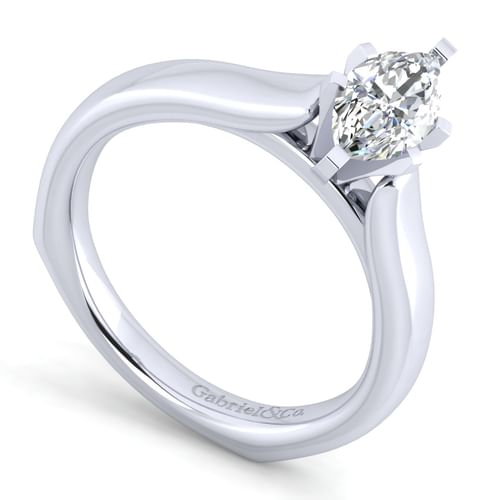14K White Gold Marquise Shape Diamond Engagement Ring