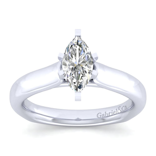 14K White Gold Marquise Shape Diamond Engagement Ring
