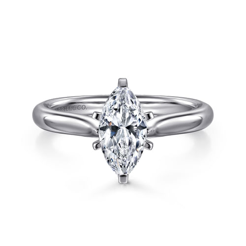 14K White Gold Marquise Shape Diamond Engagement Ring