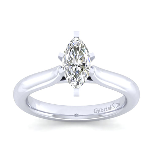 14K White Gold Marquise Shape Diamond Engagement Ring