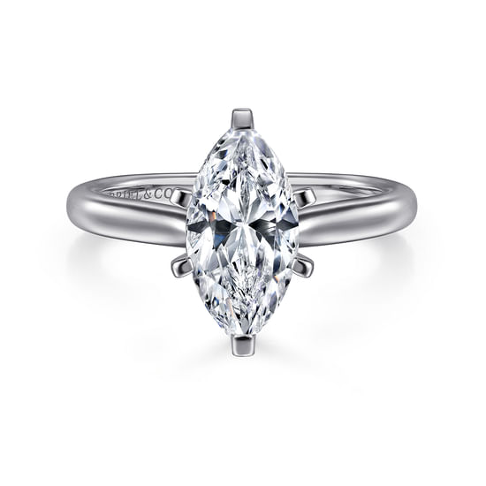 Gabriel - 14K White Gold Marquise Shape Diamond Engagement Ring