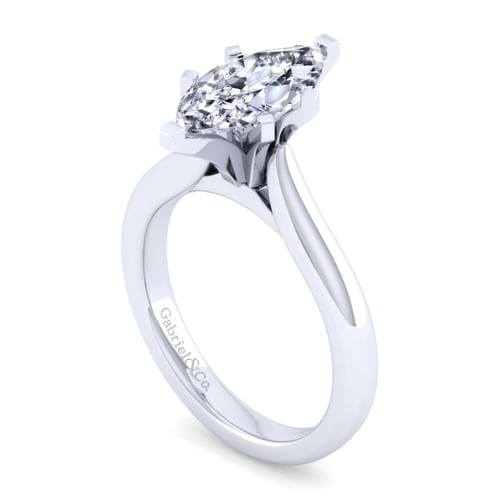 14K White Gold Marquise Shape Diamond Engagement Ring