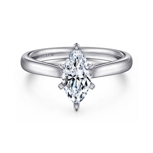 14K White Gold Marquise Shape Diamond Engagement Ring