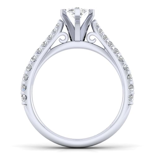 14K White Gold Marquise Shape Diamond Engagement Ring