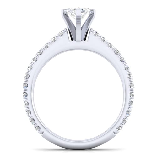 14K White Gold Marquise Shape Diamond Engagement Ring