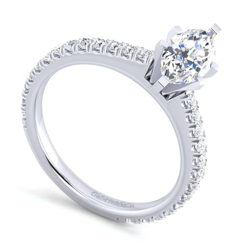 14K White Gold Marquise Shape Diamond Engagement Ring