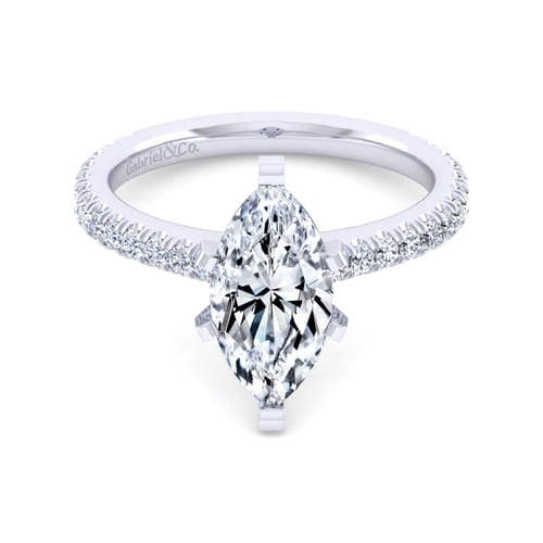 14K White Gold Marquise Shape Diamond Engagement Ring 14K White Gold Marquise Shape Diamond Engagement Ring