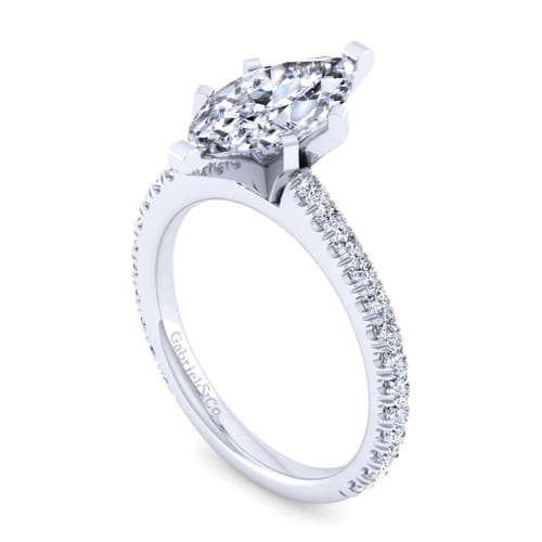 14K White Gold Marquise Shape Diamond Engagement Ring 14K White Gold Marquise Shape Diamond Engagement Ring