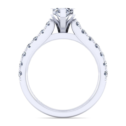 14K White Gold Marquise Shape Diamond Engagement Ring