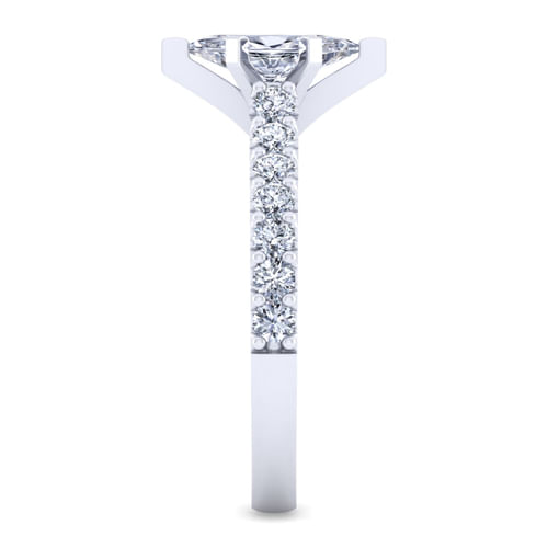 14K White Gold Marquise Shape Diamond Engagement Ring